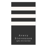 Cool Black and White Striped Modern Vertical Hip Business Card