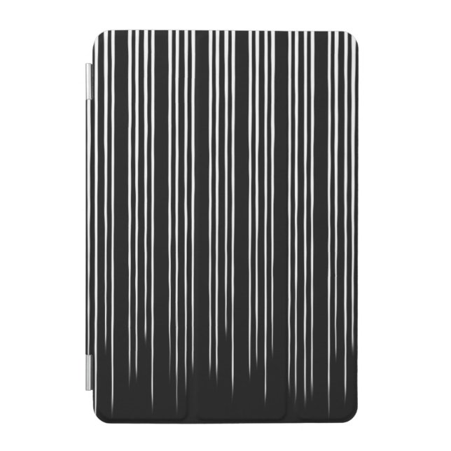 Cool Black and White Striped Pattern iPad Mini Cover (Front)