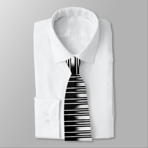 Cool Black and White Striped Pattern Neck Tie