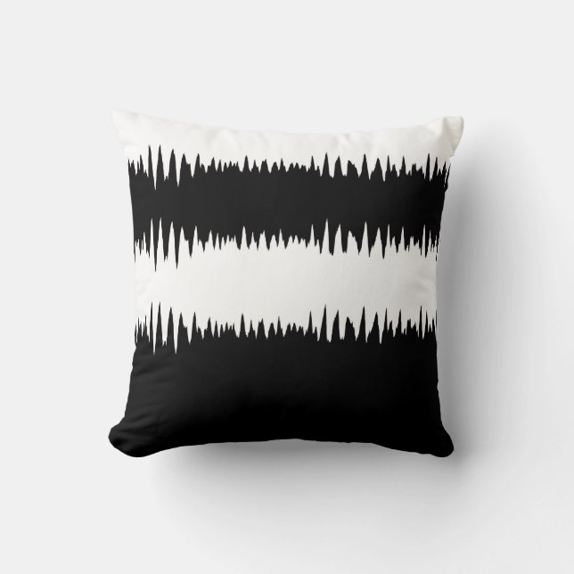 Cool Black and White Striped Pattern Throw Pillow (Front)