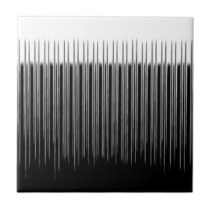Cool Black and White Striped Pattern Tile