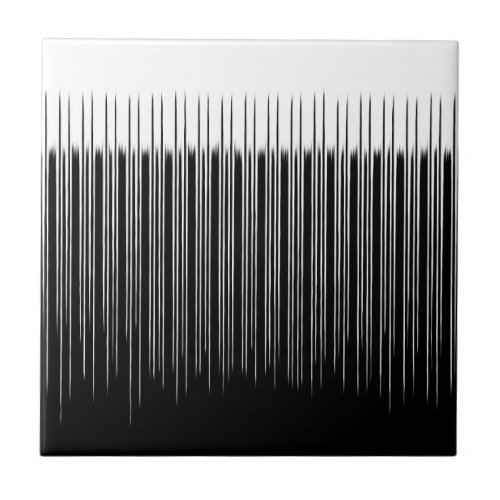 Cool Black and White Striped Pattern Tile