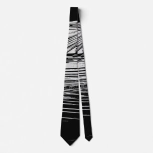 Cool Black and White Stripes Neck Tie