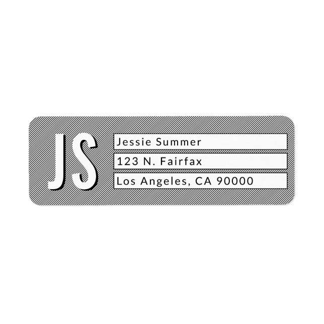 Cool Black and White Stripes Return Address Labels (Front)