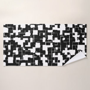 Cool Black and White Trendy Stylish Pattern Bath Towel