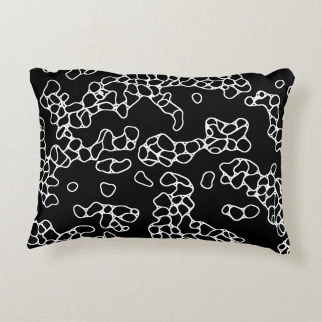 COOL Black and White Unique Abstract Pattern Accent Pillow (Back)