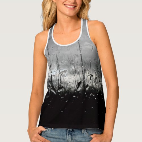 Cool black and white water drops tank top