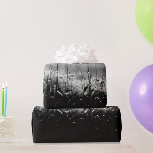 Cool black and white water drops wrapping paper