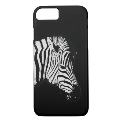 Cool black and white zebra animal wildlife black iPhone 8/7 case