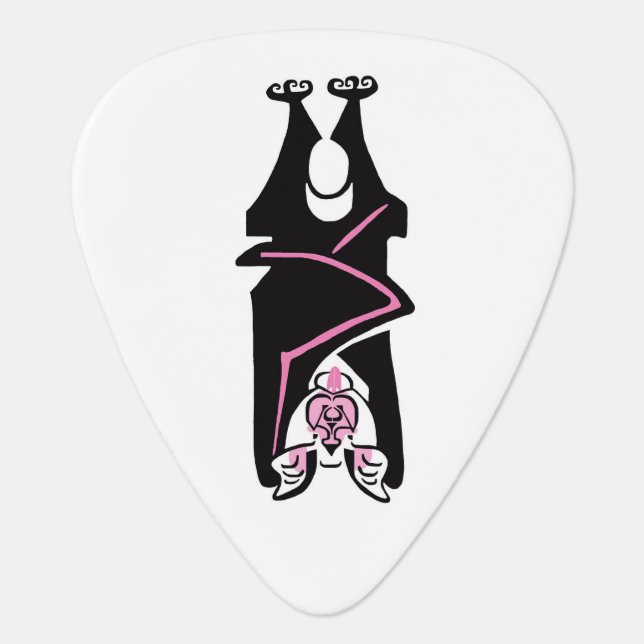 Cool Black BAT -  Halloween - Goth - Wildlife Guitar Pick (Front)