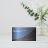 Cool Black Brushed Blue Steel Effect- Bus Card (Standing Front)