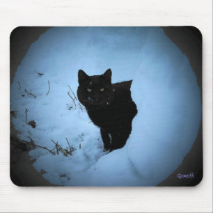 Cool Black Cat by djoneill Mouse Pad