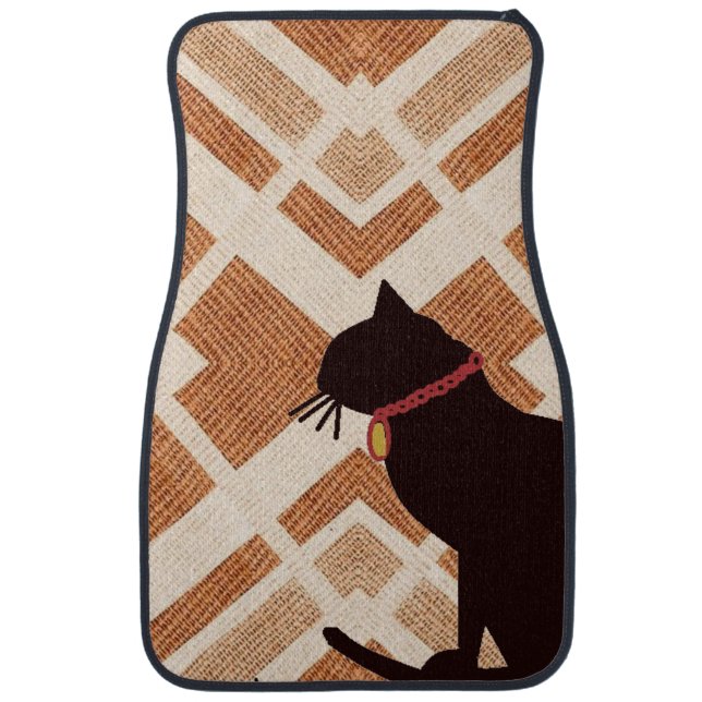  Cool Black Cat Car Mat (Front)