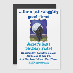 Cool Black Cat Heads and Tails Invitation