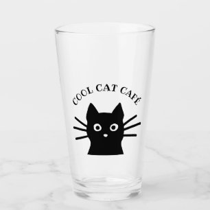 Cool Black Cat Personalized Glass
