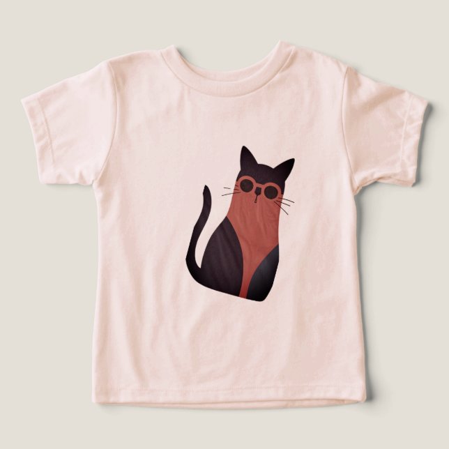 Cool Black Cat T-Shirt Toddler T-shirt (Design Front)