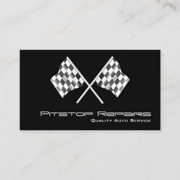 Cool Black Checkered Flag Business Card by ImageAustralia at Zazzle