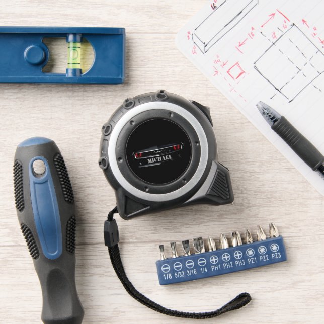 Cool black Chevy Camaro Custom name Tape Measure (Workshop)