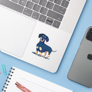Cool Black Dachshund Dog Design Sticker
