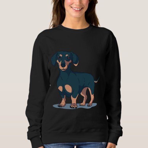 Cool Black Dachshund Dog Design Sweatshirt