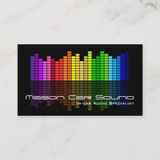 Customizable Cool Black Equalizer Audio Tech Business Card