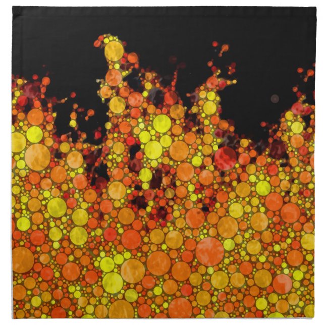 Cool Black Fire Flames Napkin (Front)