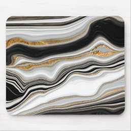 Cool Black Gold Marble  Mouse Pad