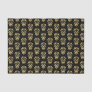 Cool Black & Gold Sugar Skull Day of the Dead Tissue Paper