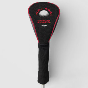 cool black golf head cover with his name