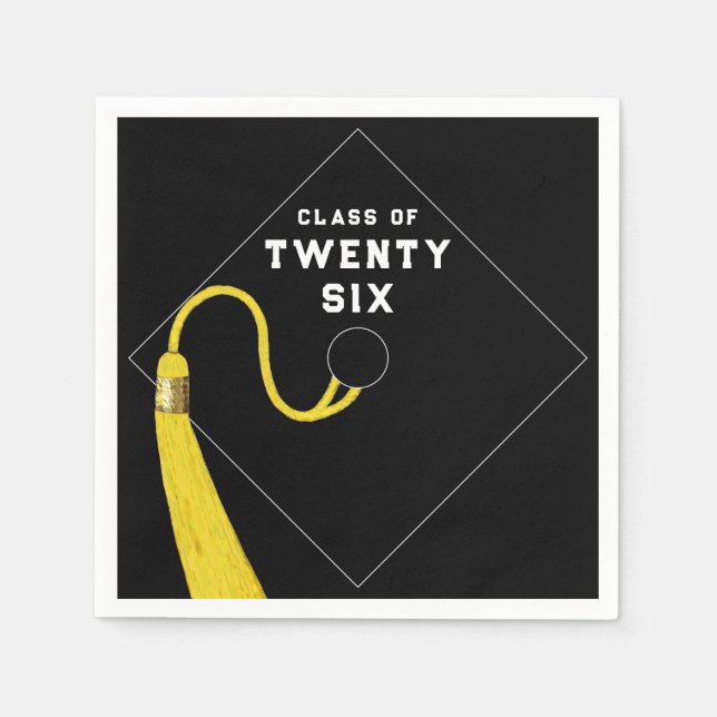 Cool Black Graduation Party Napkins (Front)