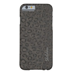 Cool black grey cheetah print monogram barely there iPhone 6 case