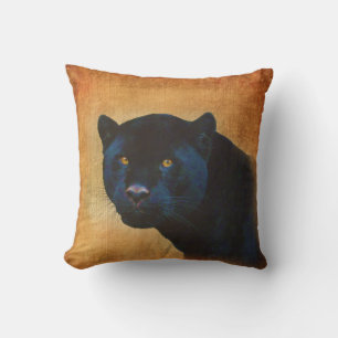 Cool Black Jaguar Panther Wildlife Big Cat Throw Pillow