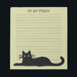 Cool Black Kitty Cat Custom Lined Notepad<br><div class="desc">Cool black cat just hanging out. Text can be personalized with your name or slogan. Cute lined paper notepad for work, to-do lists, school, and grocery lists. Makes a purrfect gift for cat lovers. This fun feline notepad is available in more paper colors. Visit Jenn's Doodle World for more paper...</div>