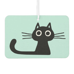 Cool Black Kitty Cat   Whimsical Animal Art Air Freshener
