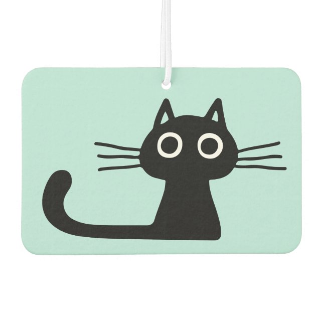 Cool Black Kitty Cat | Whimsical Animal Art Air Freshener (Front)