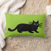 Cool Black Kitty Cats | Funky Felines Pet Lover's Lumbar Pillow (Blanket)