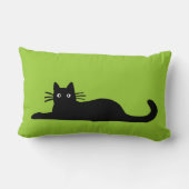 Cool Black Kitty Cats | Funky Felines Pet Lover's Lumbar Pillow (Back)
