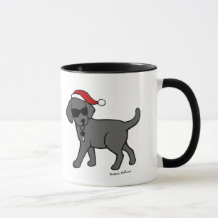 Cool Black Labrador Christmas Cartoon Mug