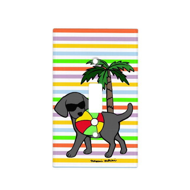 Cool Black Labrador Light Switch Cover (Front)