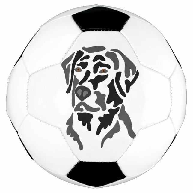 Cool Black Labrador Retriever Dog Art Soccer Ball (Front)