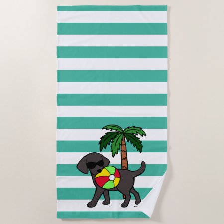 Cool Black Labrador Sunglasses Beach Towel