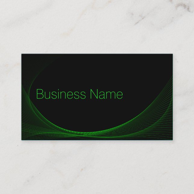 Cool Black & Lime Green Wireframe - Business Card (Front)