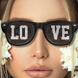 Cool Black Love Retro Sunglasses