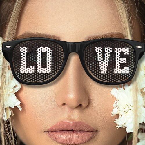 Cool Black Love Retro Sunglasses