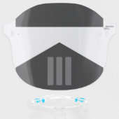 Cool Black Mens Swat Team / Soldier Style Face Shield (Front w/Glasses)