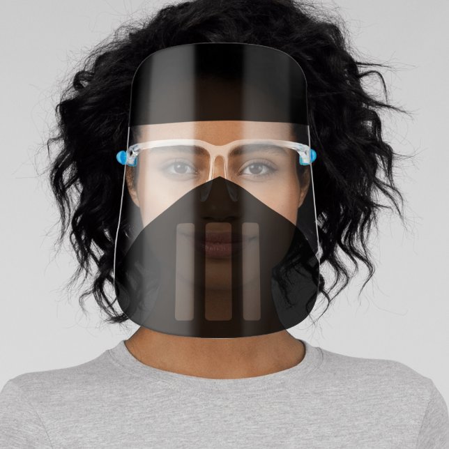 Cool Black Mens Swat Team / Soldier Style Face Shield (Insitu)