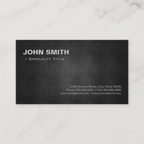 Cool Black Metal Steel Personal Individual Business Card