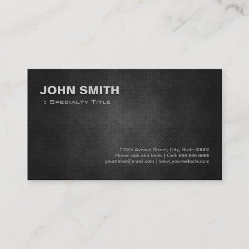 Customizable Cool Black Metal Steel Personal Individual Business Card