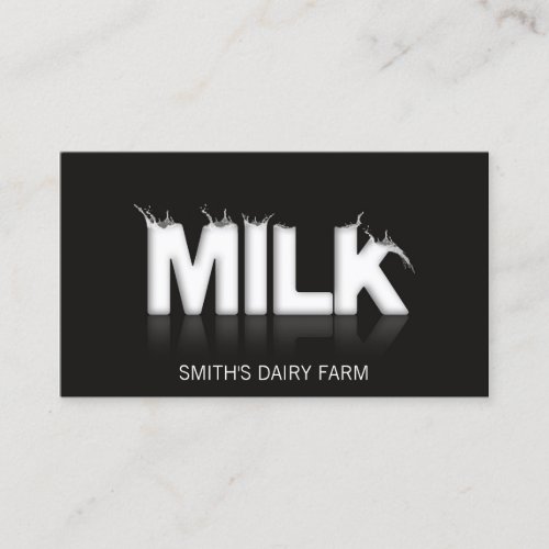 Cool Black Milk Illustration Business Card