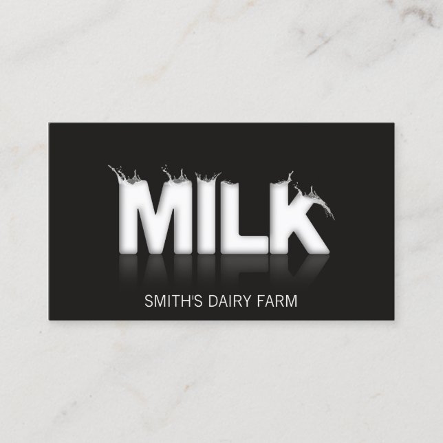 Cool Black, Milk Illustration Business Card (Front)